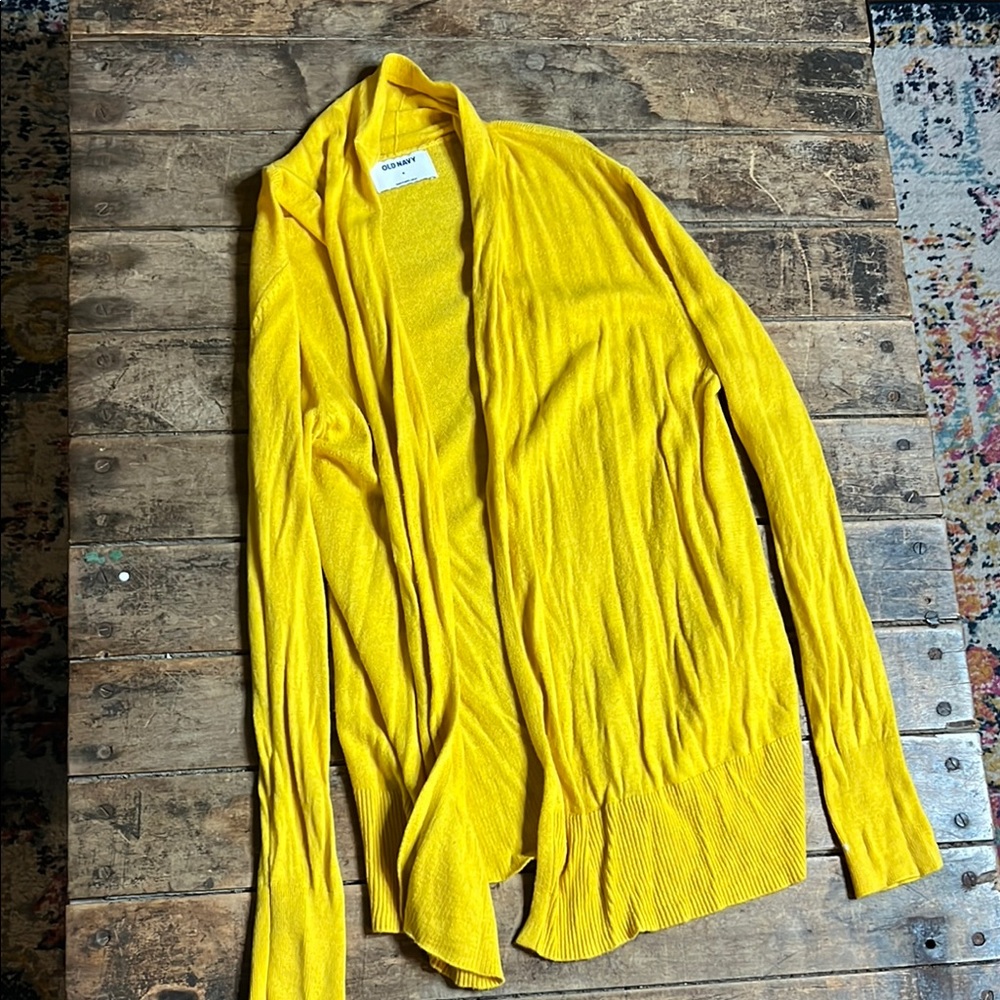 Bright Yellow Open Cardigan old Navy medium